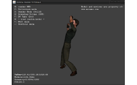 Model rendered with first motion